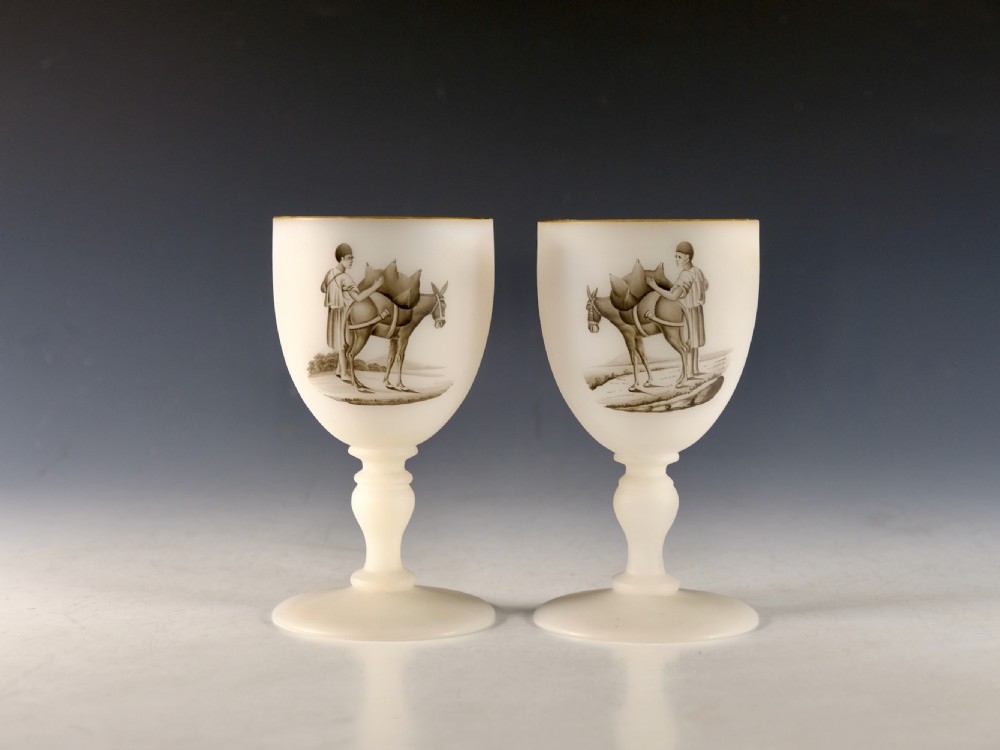 Antique glass - goblets pair Richardson 1855