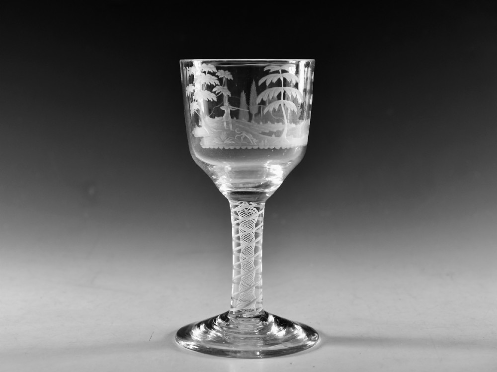 Antique glass - hunting goblet English c1765