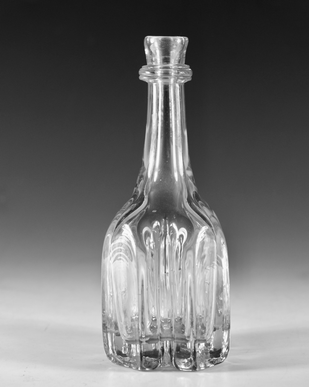 Antique glass - cruciform serving bottle English c1730 View IV