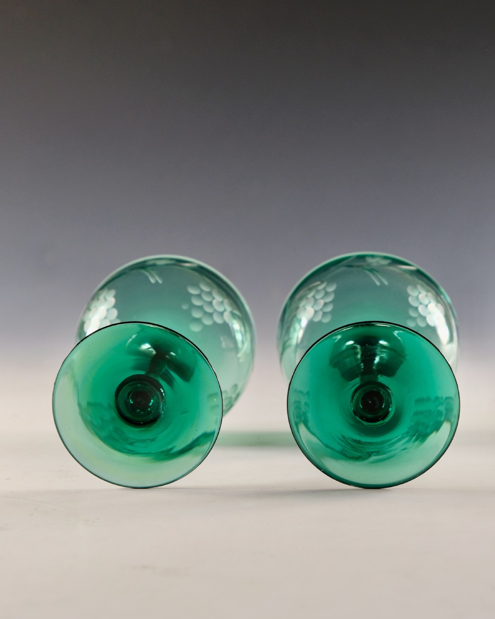Antique glass - pair of champagne glasses English c1860 View VII