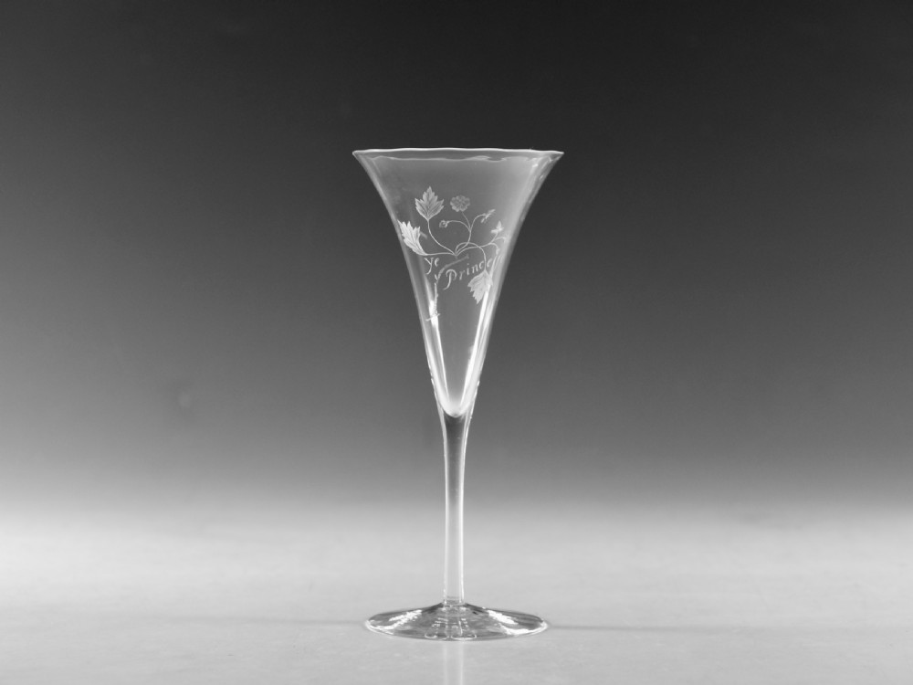 Antique glass - wine flute Powell Whitefris c1900