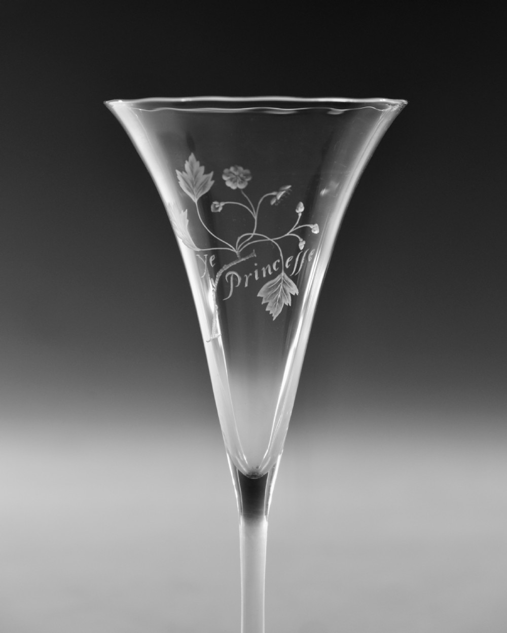 Antique glass - wine flute Powell Whitefris c1900 View III