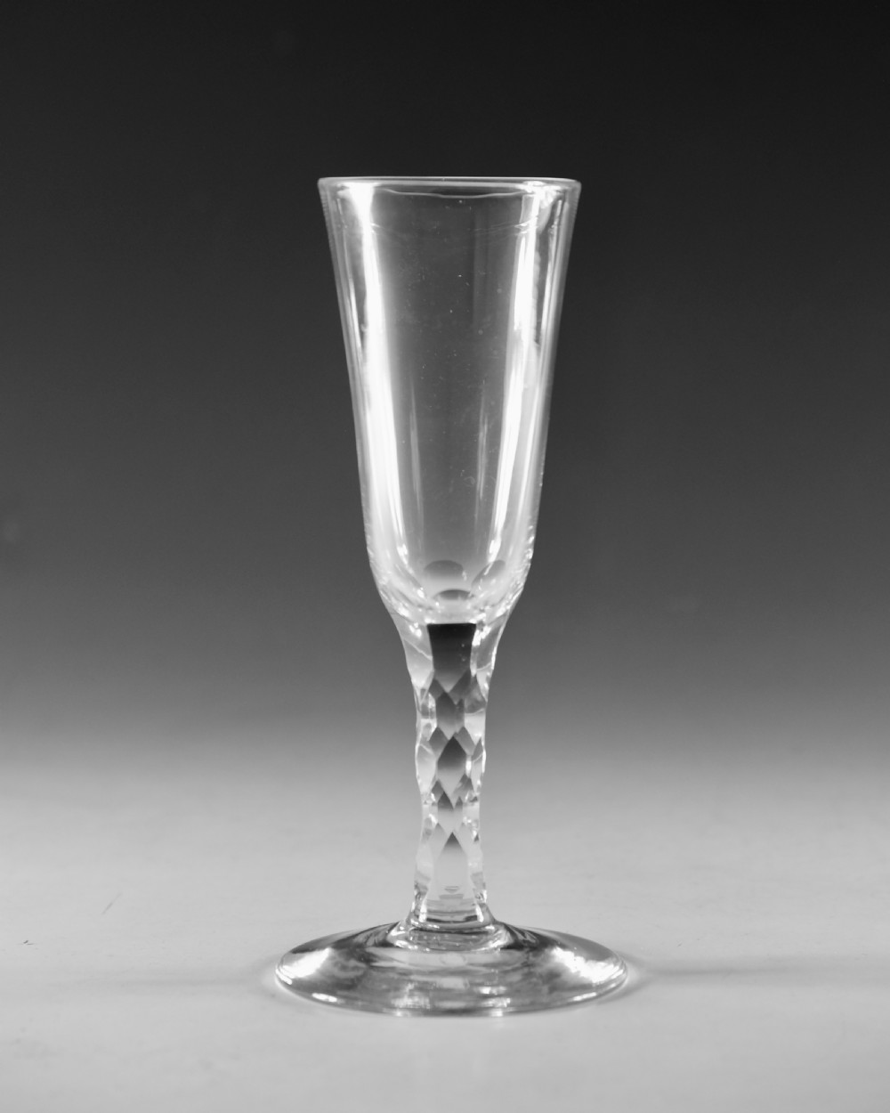 Antique glass - facet stem ale glass English c1780 View II