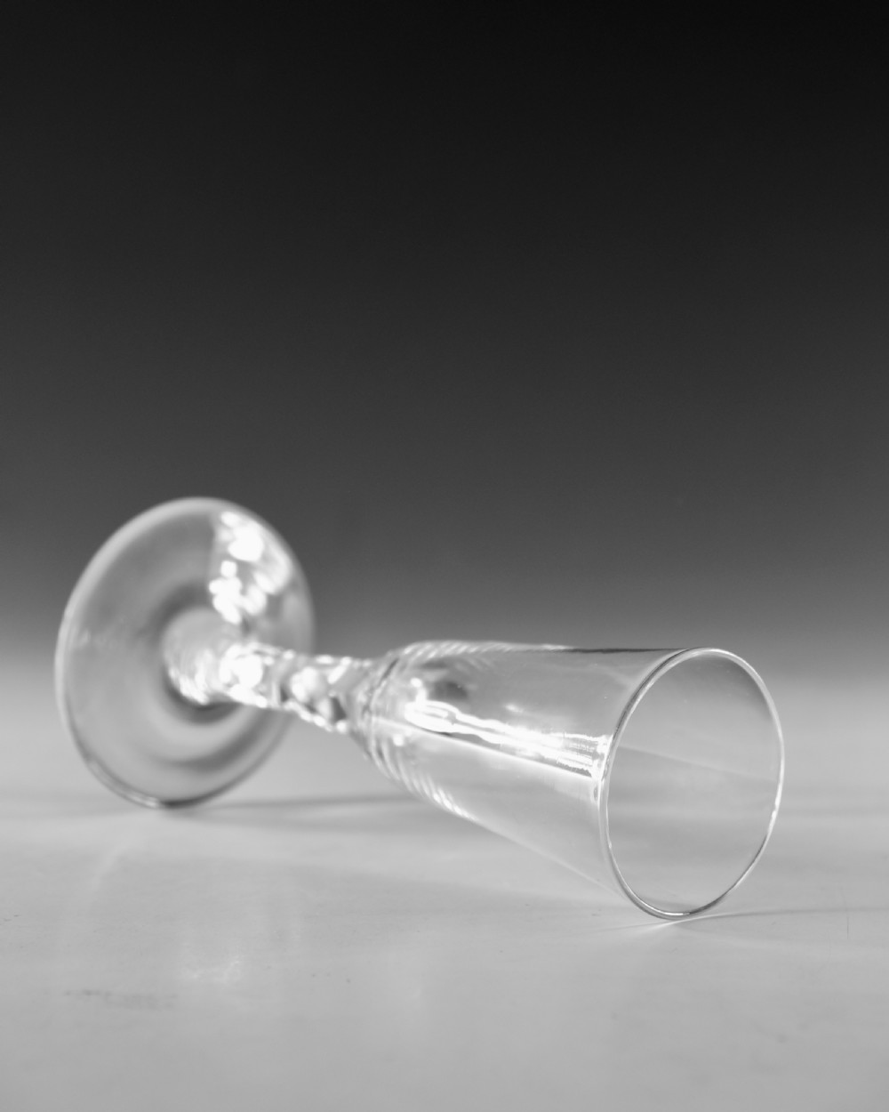 Antique glass - facet stem ale glass English c1780 View IV