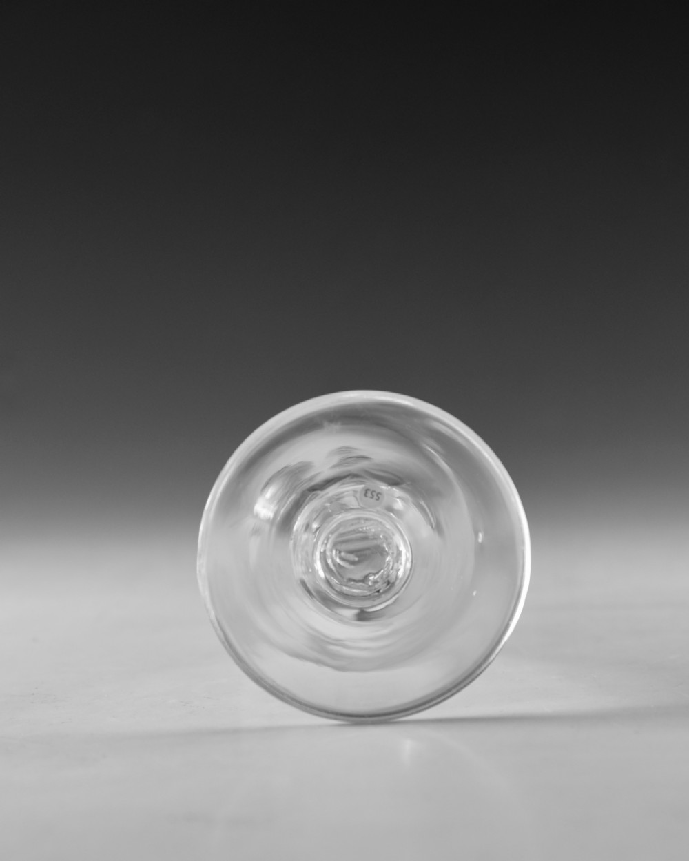 Antique glass - facet stem ale glass English c1780 View V