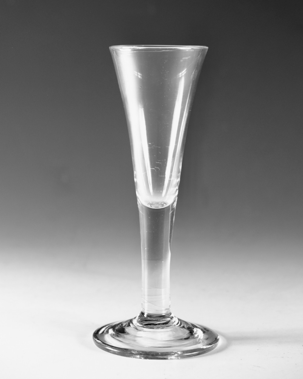 Antique glass - pain stem ale flute English c1760 View II