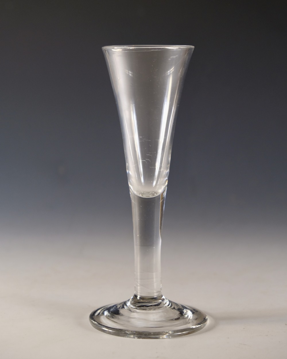 Antique glass - pain stem ale flute English c1760 View III