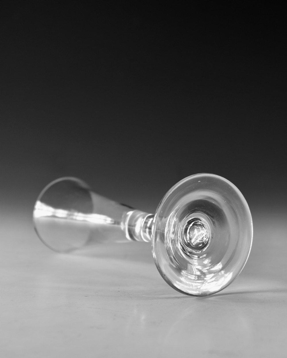 Antique glass - pain stem ale flute English c1760 View IV