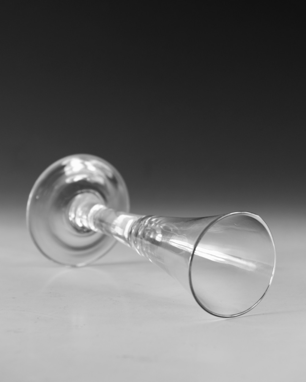 Antique glass - pain stem ale flute English c1760 View V