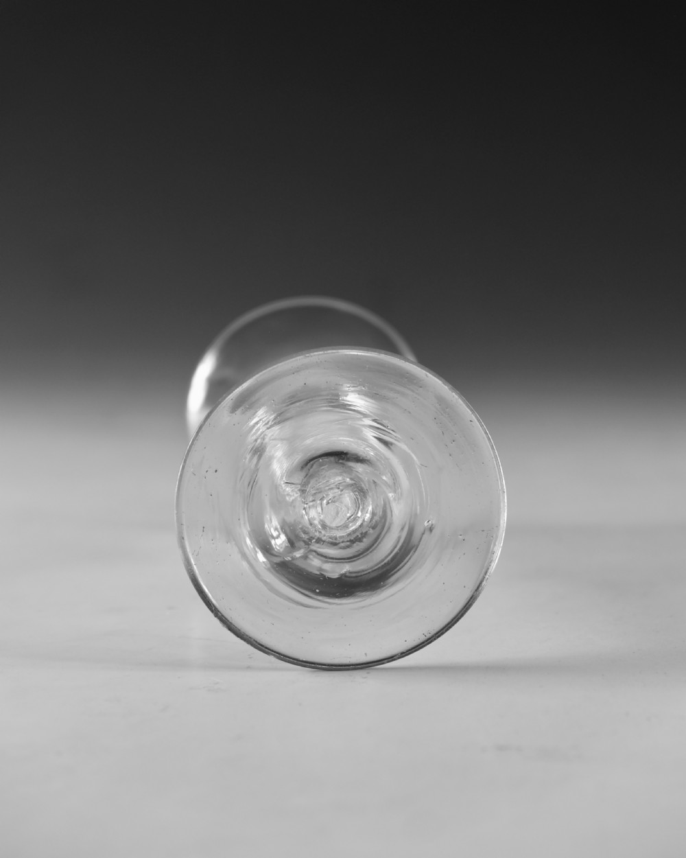 Antique glass - multi spiral air twist wine glass English c1755 View V