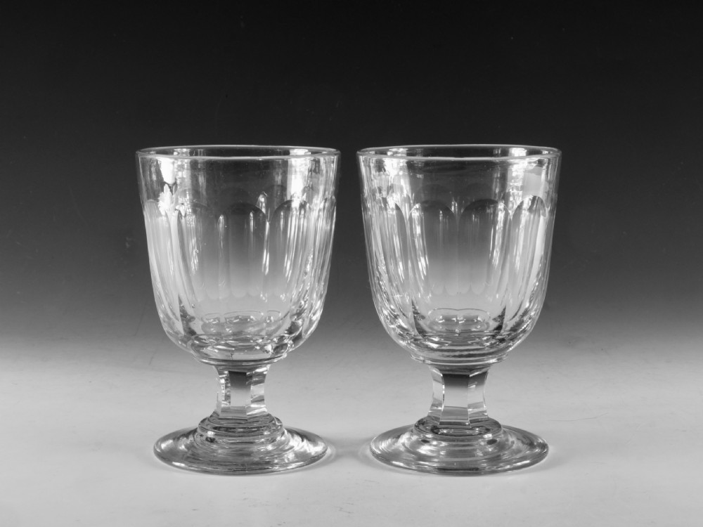 Antique glass - pair of rummers English c1840
