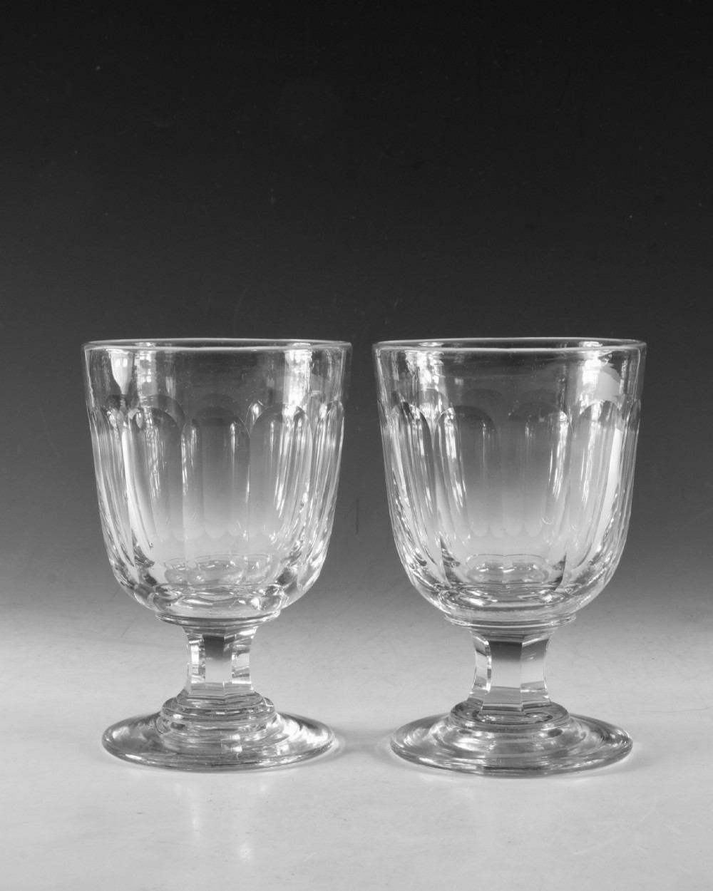 Antique glass - pair of rummers English c1840 View II