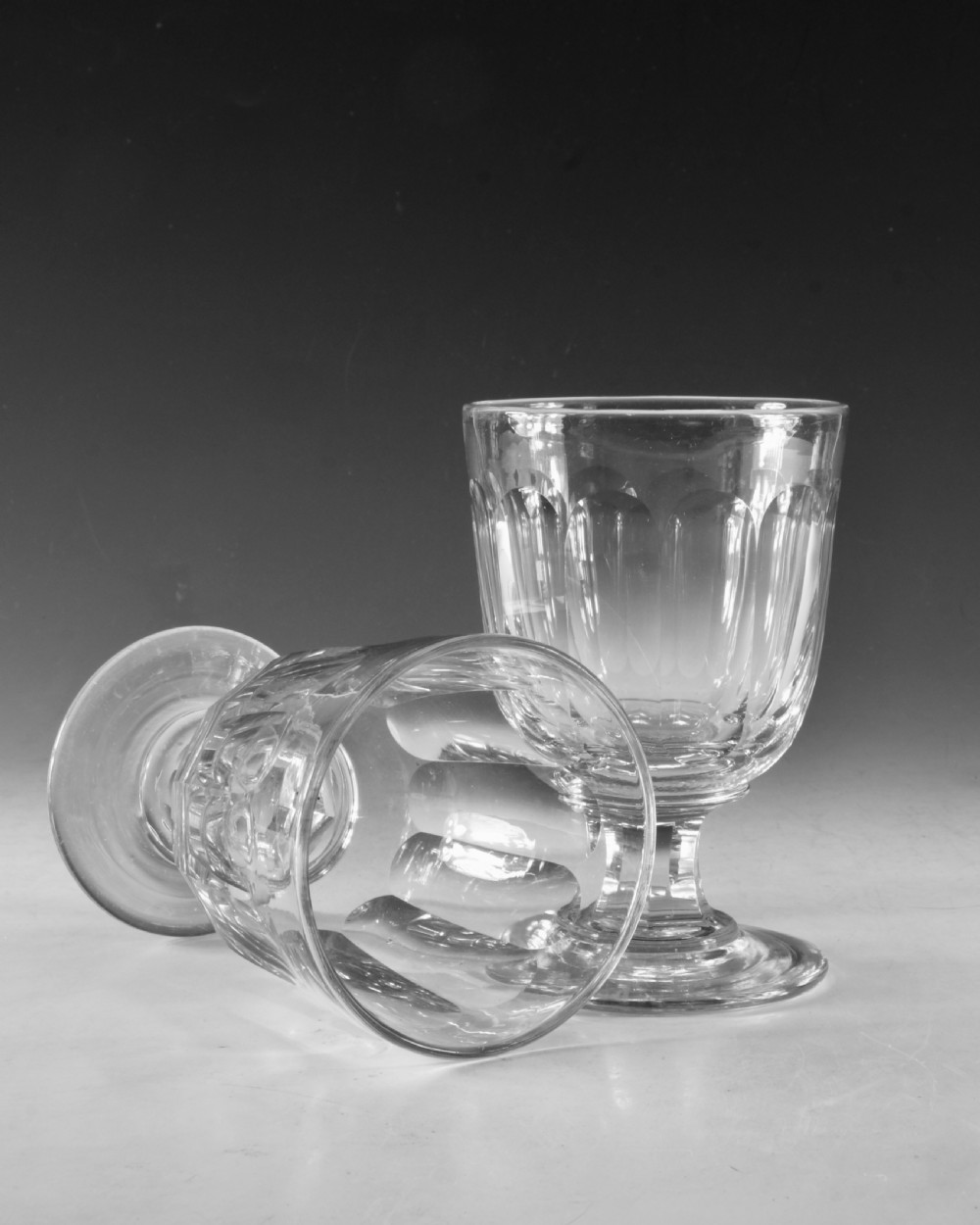 Antique glass - pair of rummers English c1840 View VI