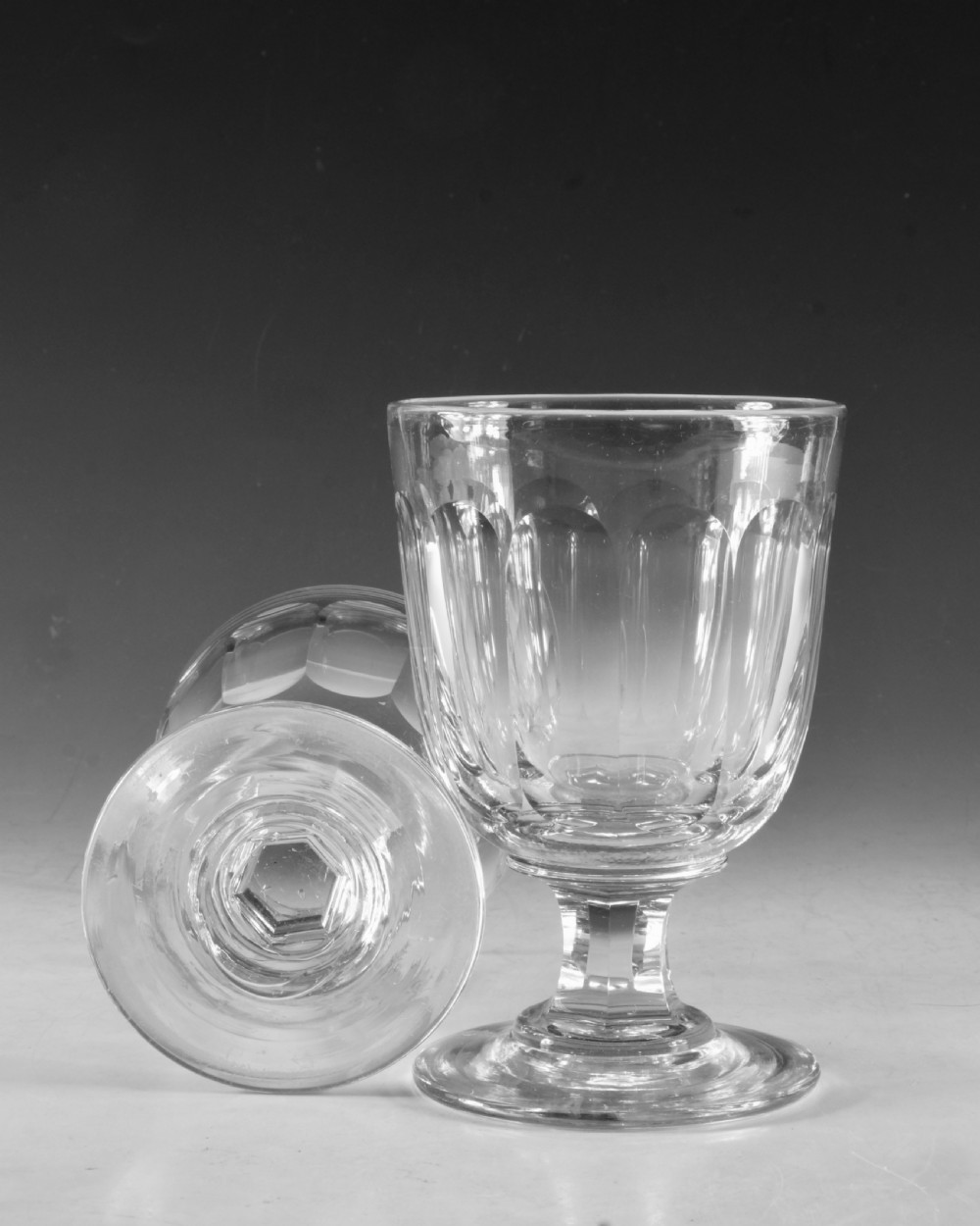Antique glass - pair of rummers English c1840 View VII