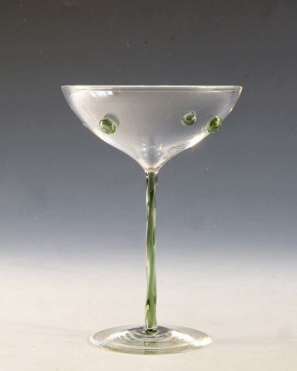 Antique glass - champagne glass Powell Whitefriars c1900 View III