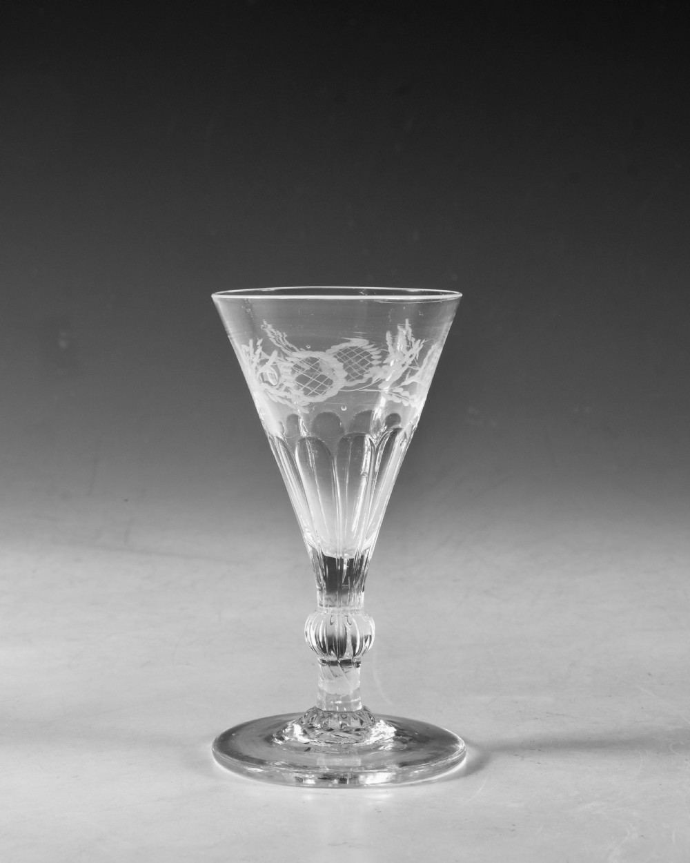 Antique glass - Gin glasses set of six English c1790 View V