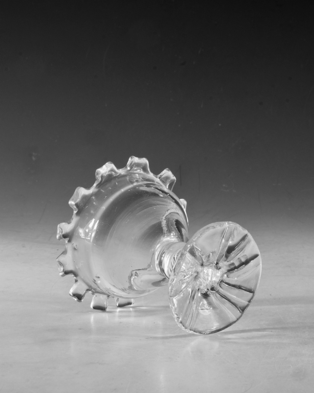 Antique glass - opaque twist sweetmeat glass English c1765 View III