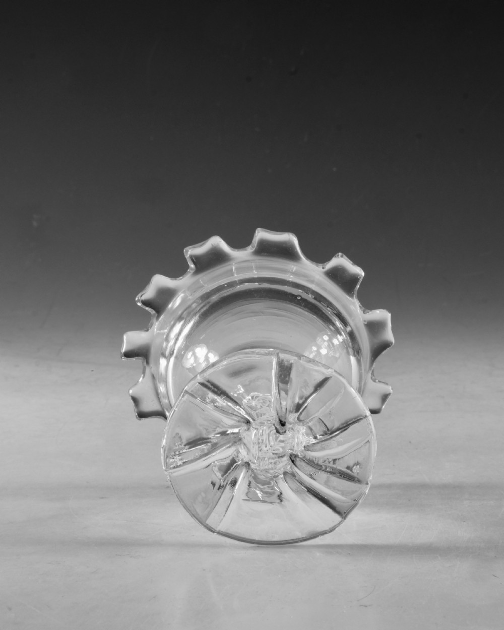 Antique glass - opaque twist sweetmeat glass English c1765 View VII