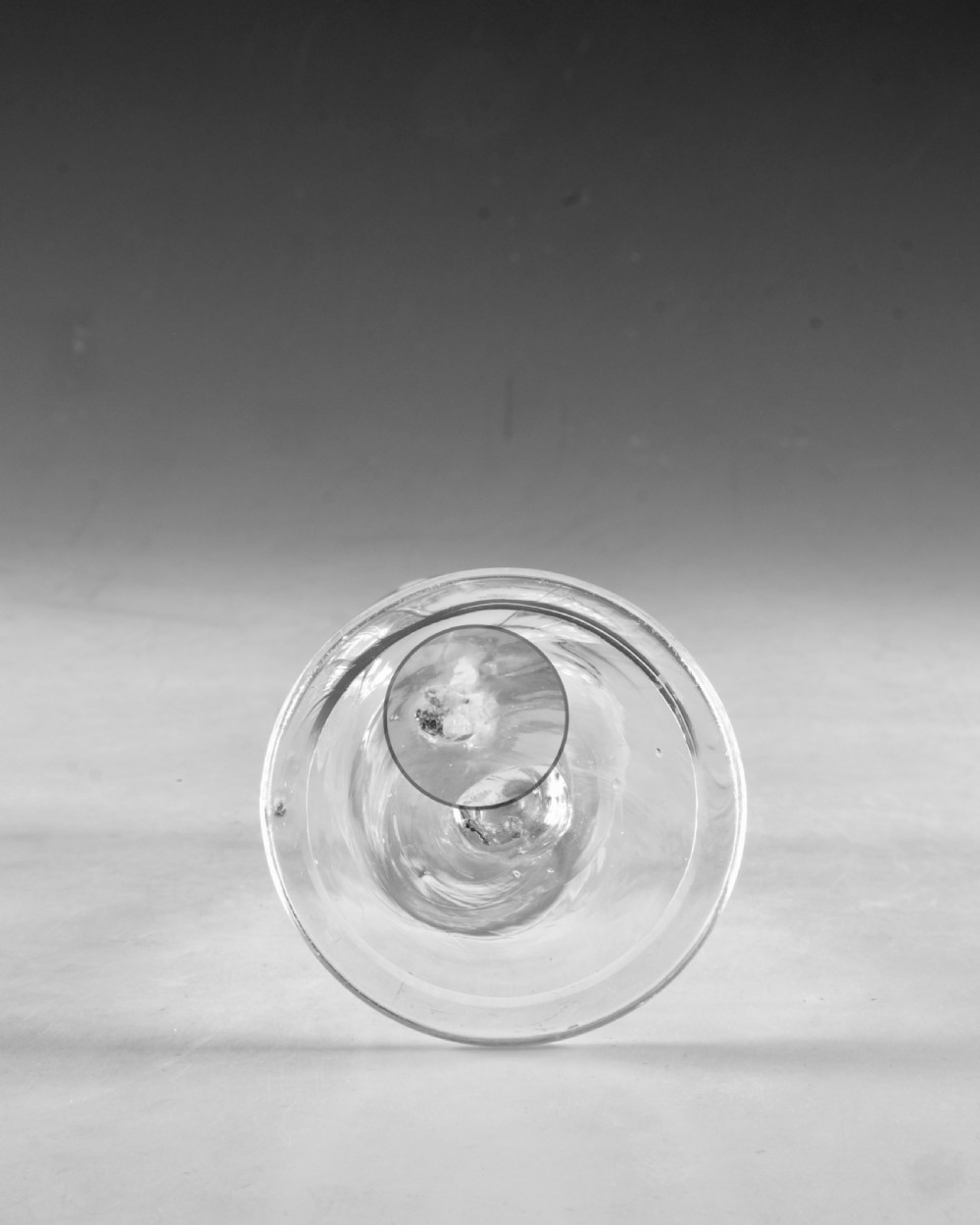 Antique glass - plain stem wine glass English c1760 View V