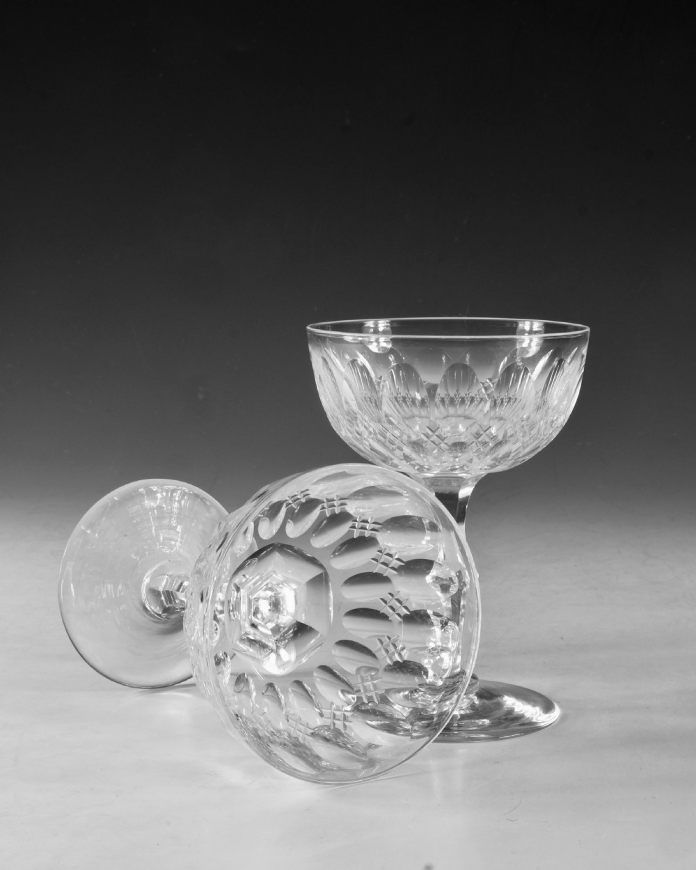 Antique glass - champagne glasses set of 6 English c1880 View VI
