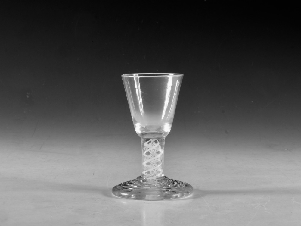 Antique glass - opaque twist firing glass English c1765