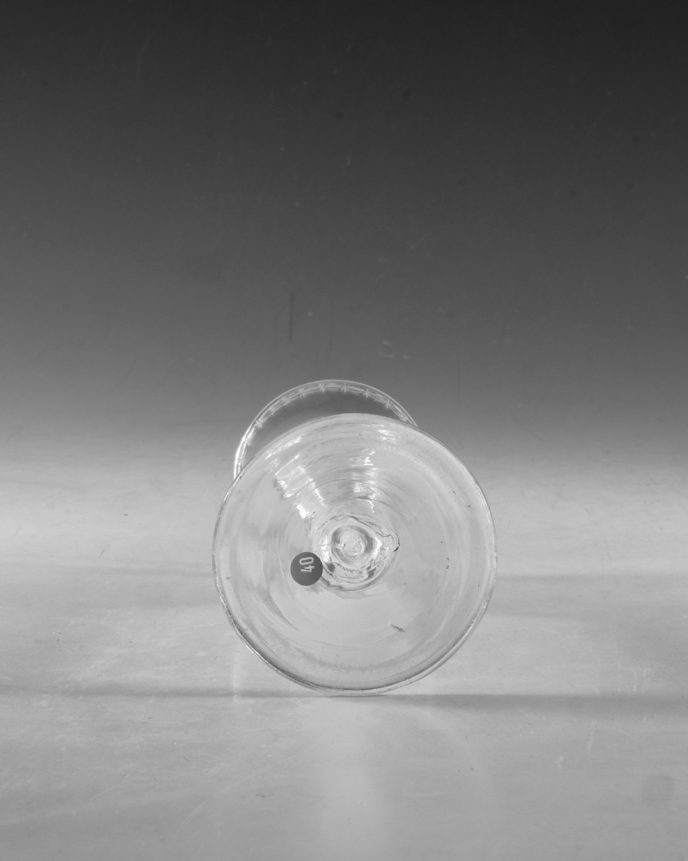 Antique glass - opaque twist wine glass English c1765 View V