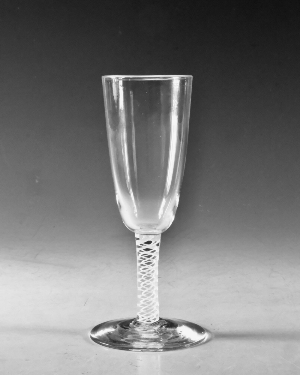 Antique glass - opaque twist ale glass English c1765 View II
