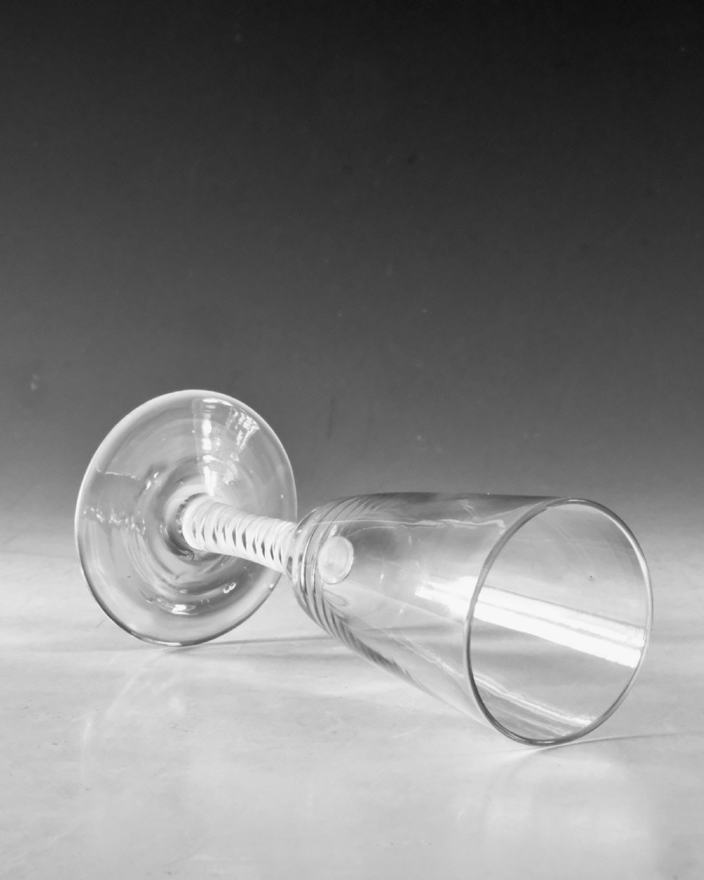 Antique glass - opaque twist ale glass English c1765 View IV