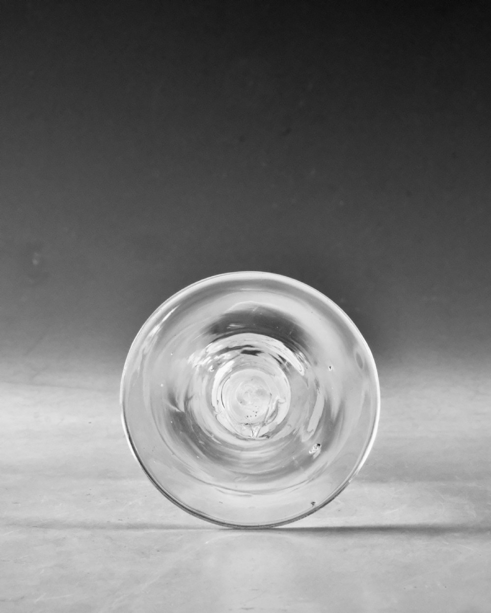 Antique glass - opaque twist ale glass English c1765 View V