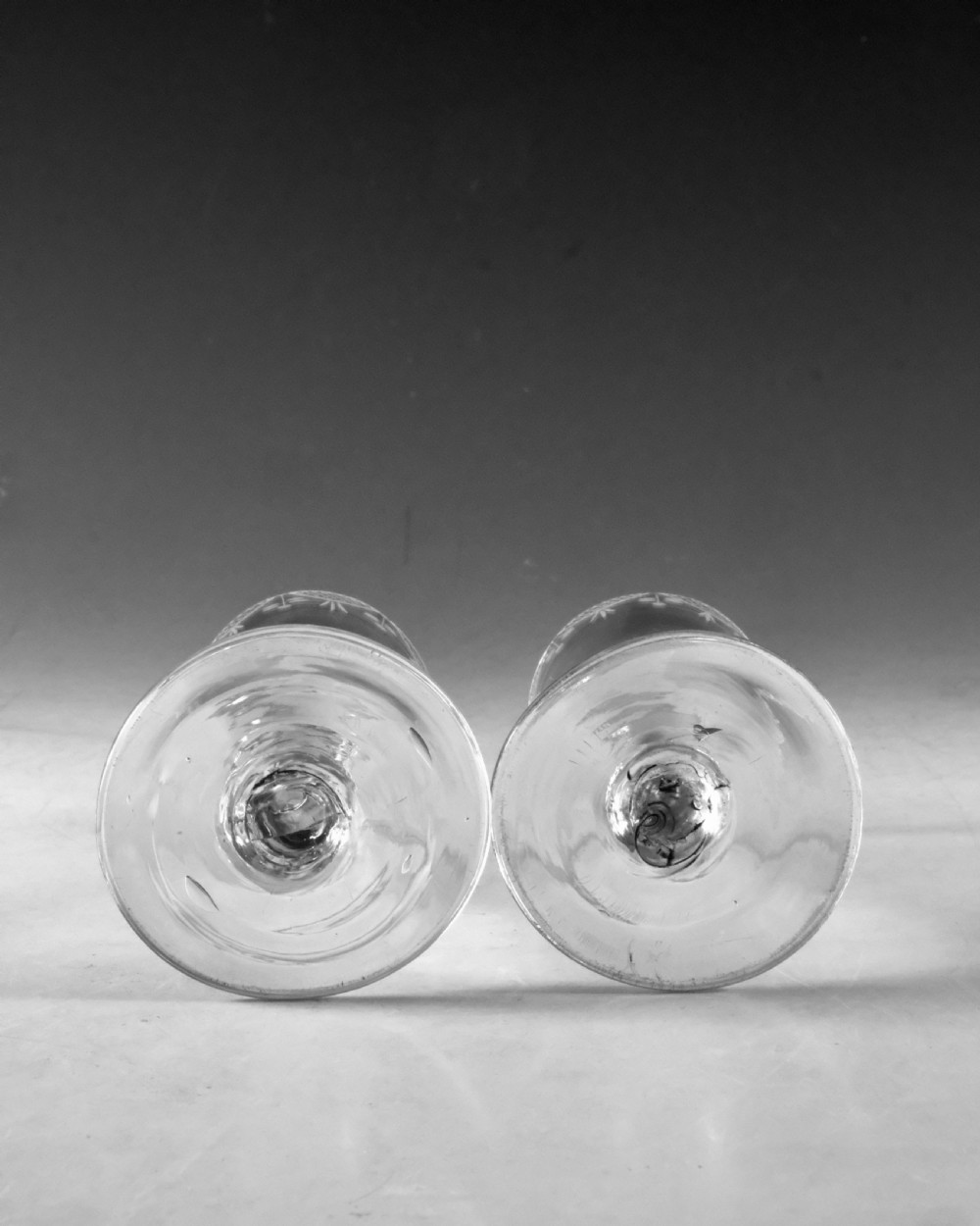 Antique glass - pair of ale glasses English c1790 View VI