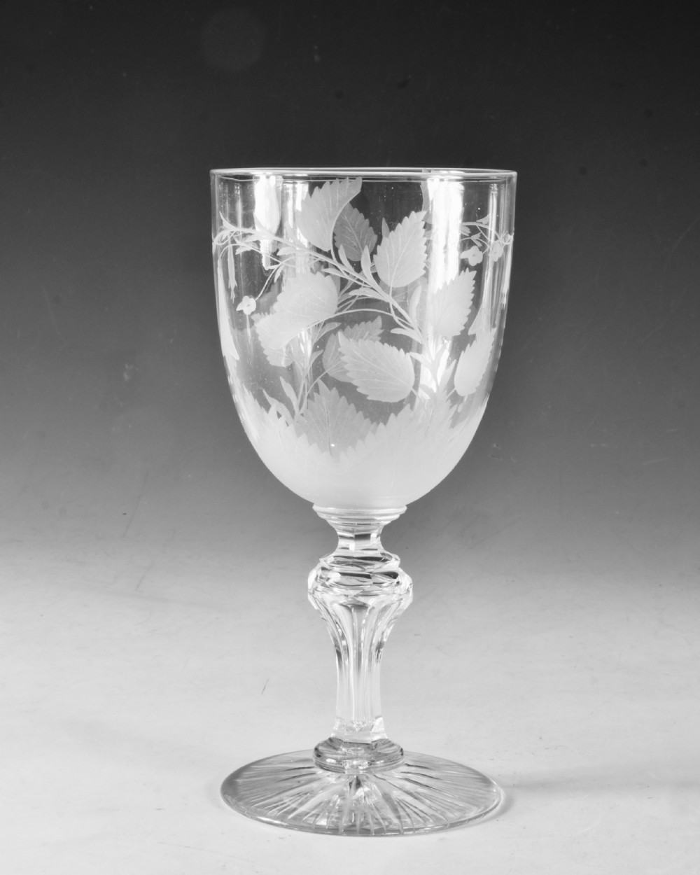 Antique glass - engraved goblet English c1880 View III