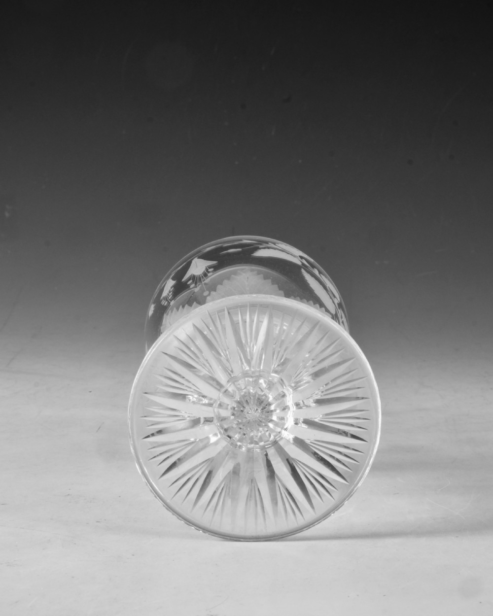 Antique glass - engraved goblet English c1880 View VIII