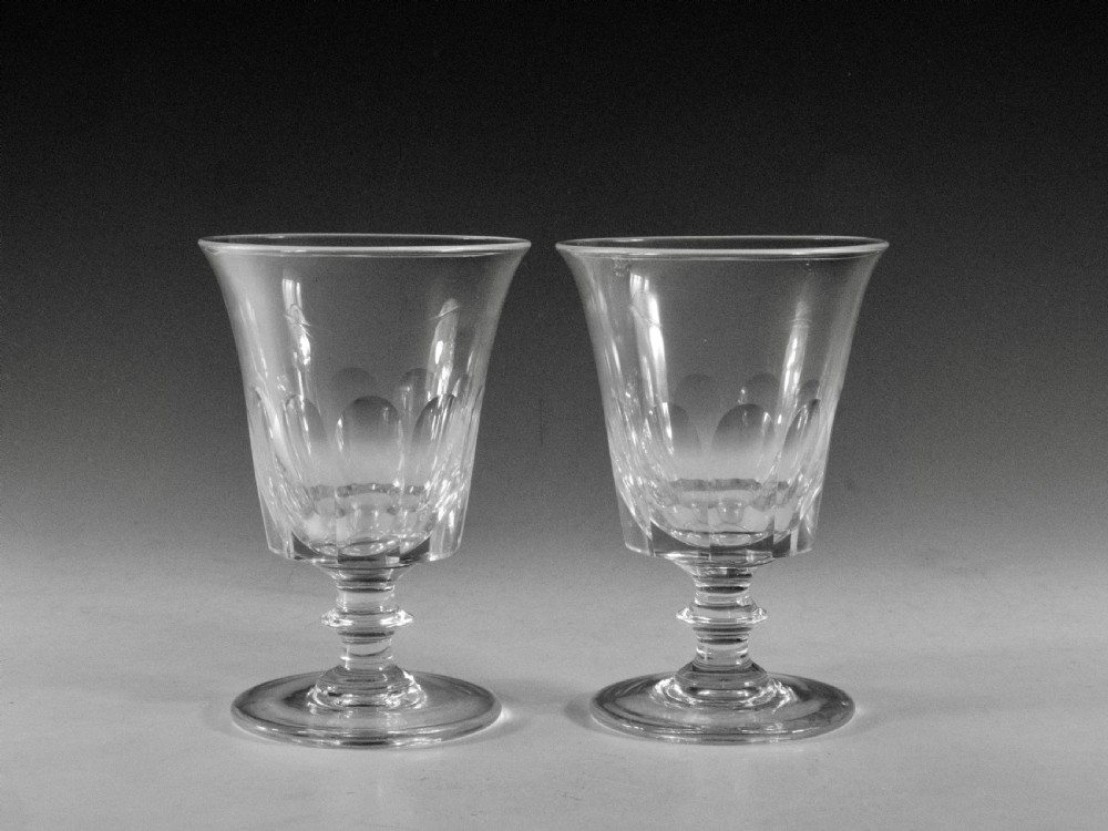 Antique glass - pair of rummers English c1830