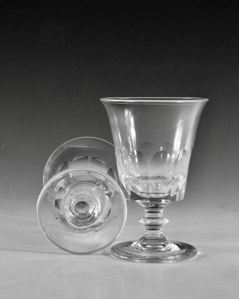Antique glass - pair of rummers English c1830 View IV