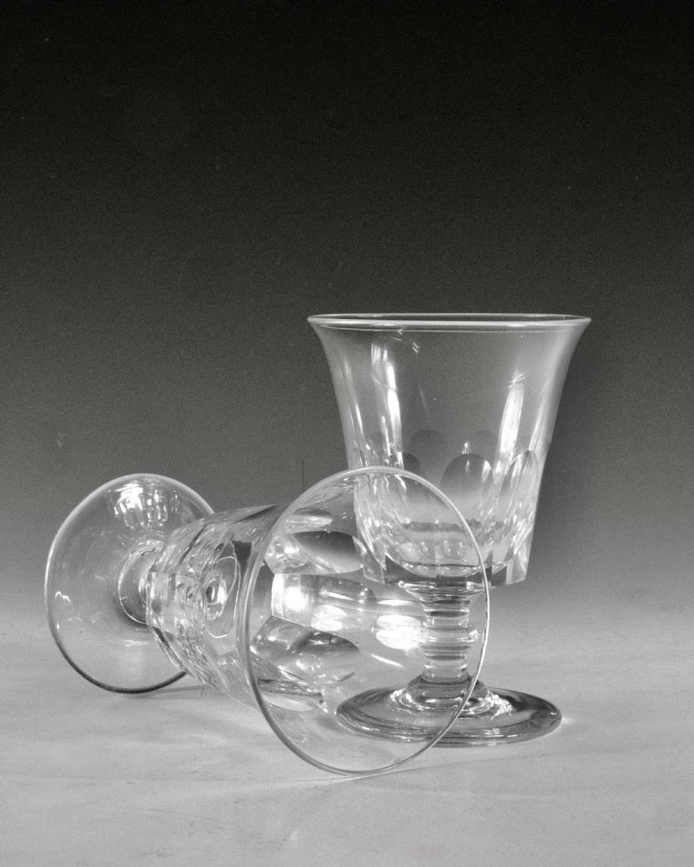 Antique glass - pair of rummers English c1830 View V