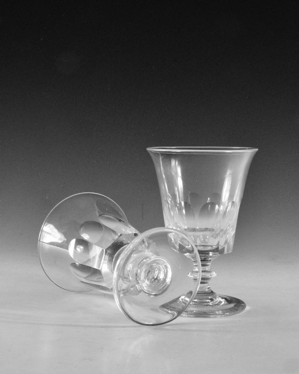 Antique glass - pair of rummers English c1830 View VI