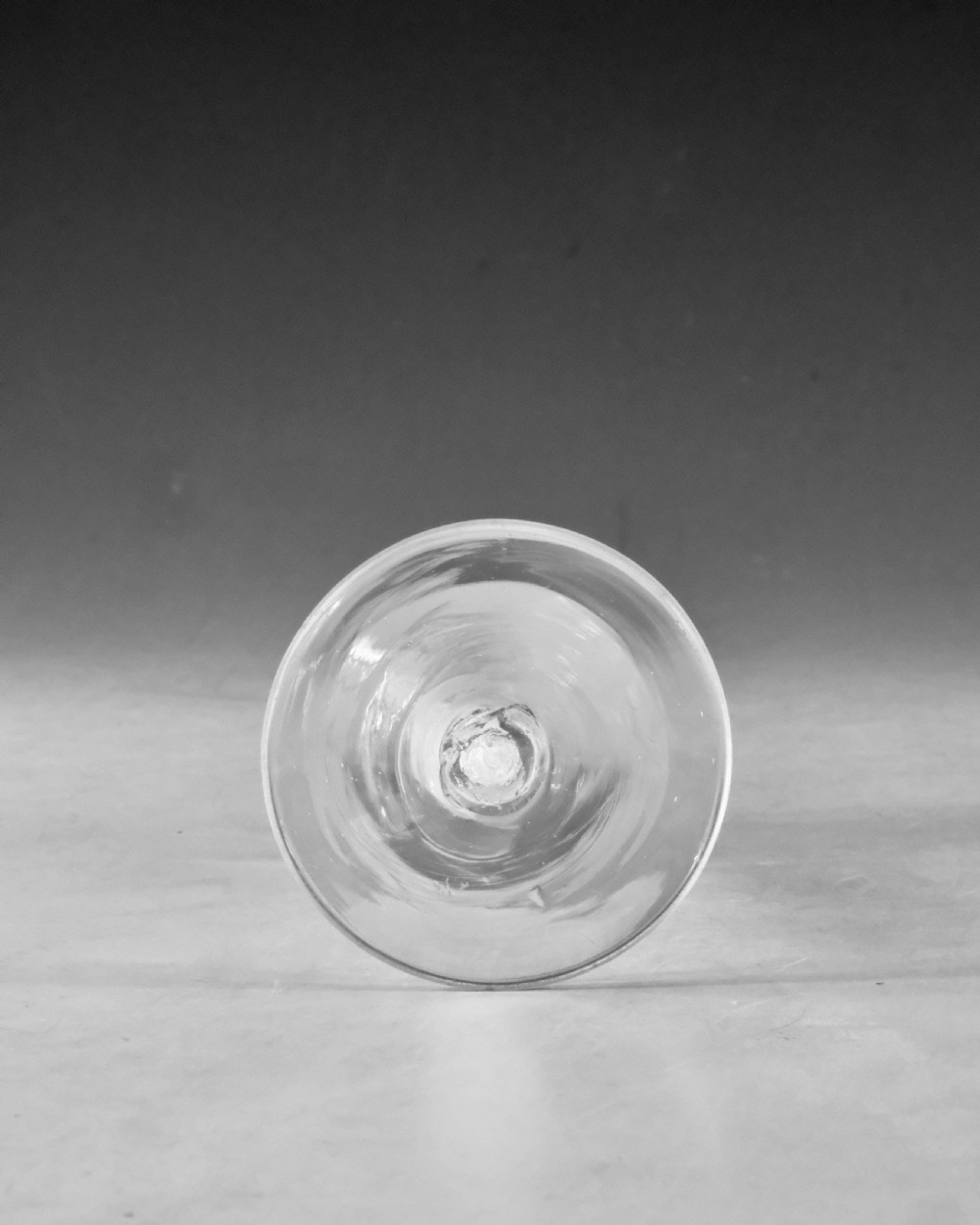 Antique glass - opaque twist wine glass English c1765 View V