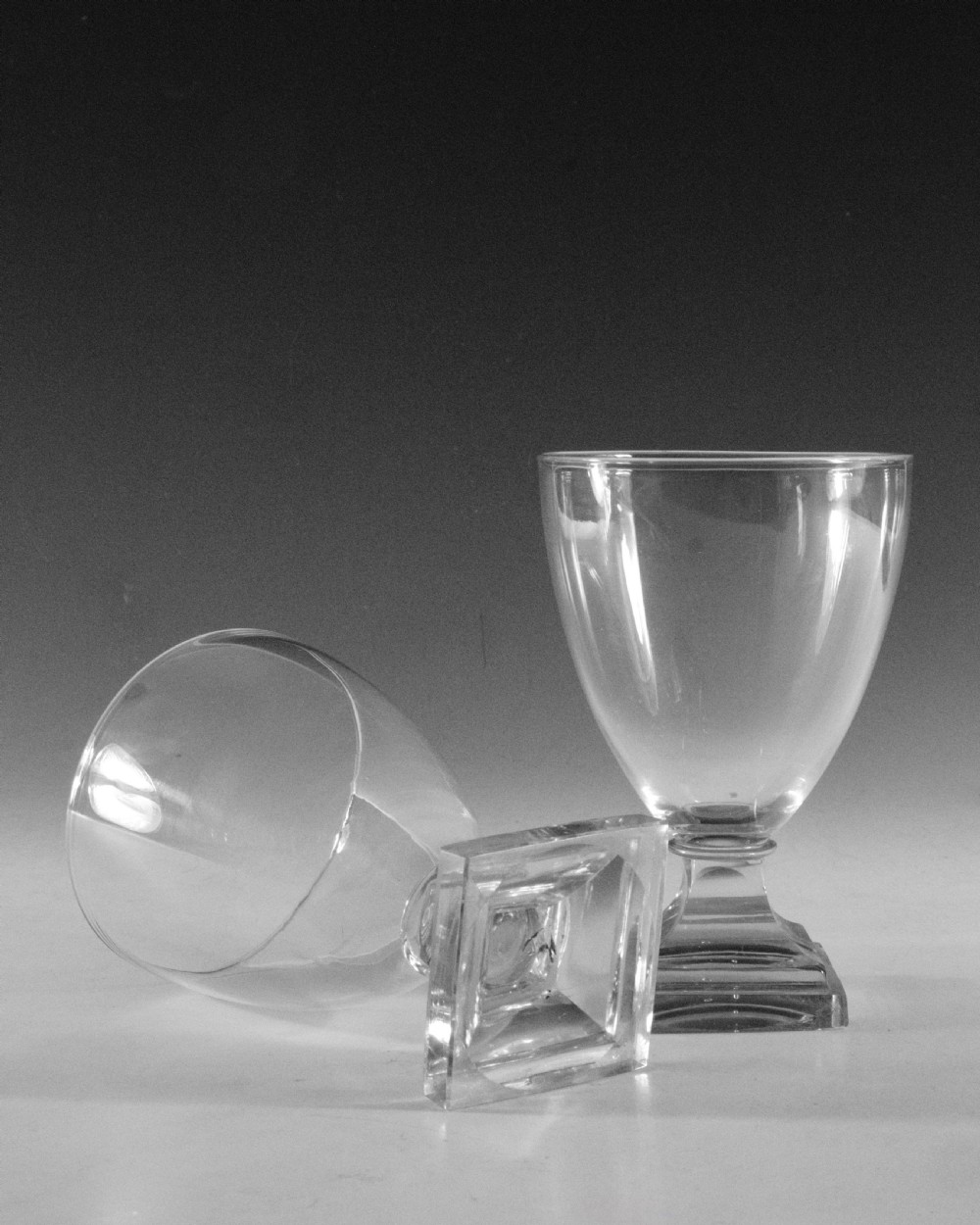 Antique glass - pair of rummers English c1830 View III