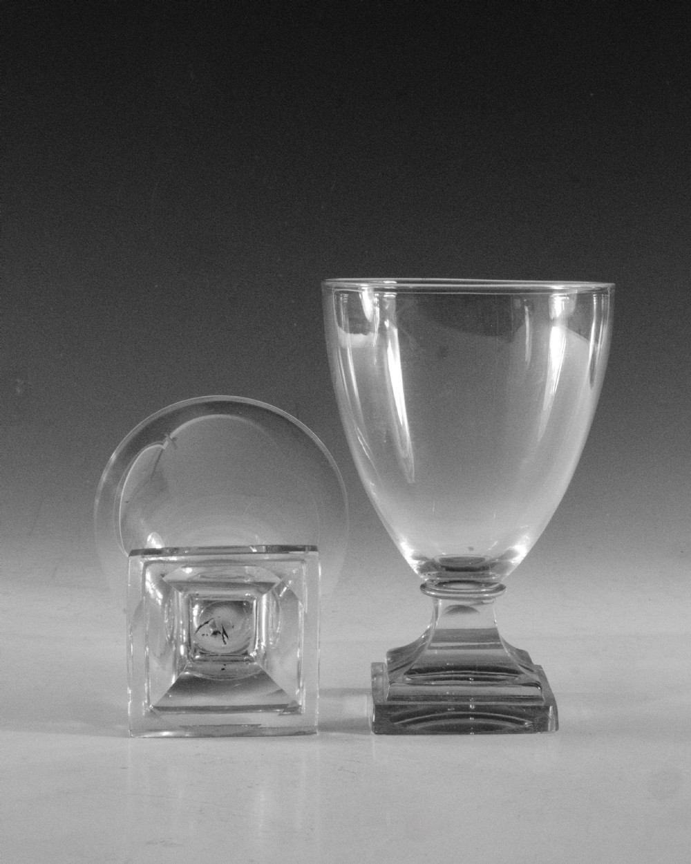 Antique glass - pair of rummers English c1830 View V