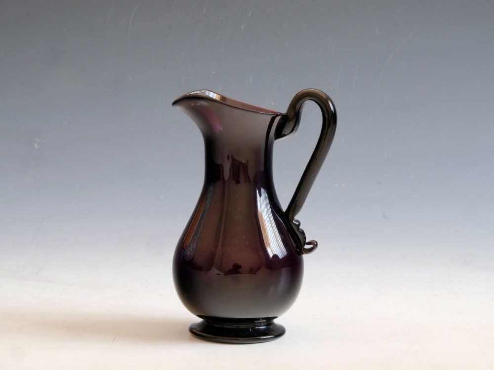 Antique glass - amethyst cream jug English c1830
