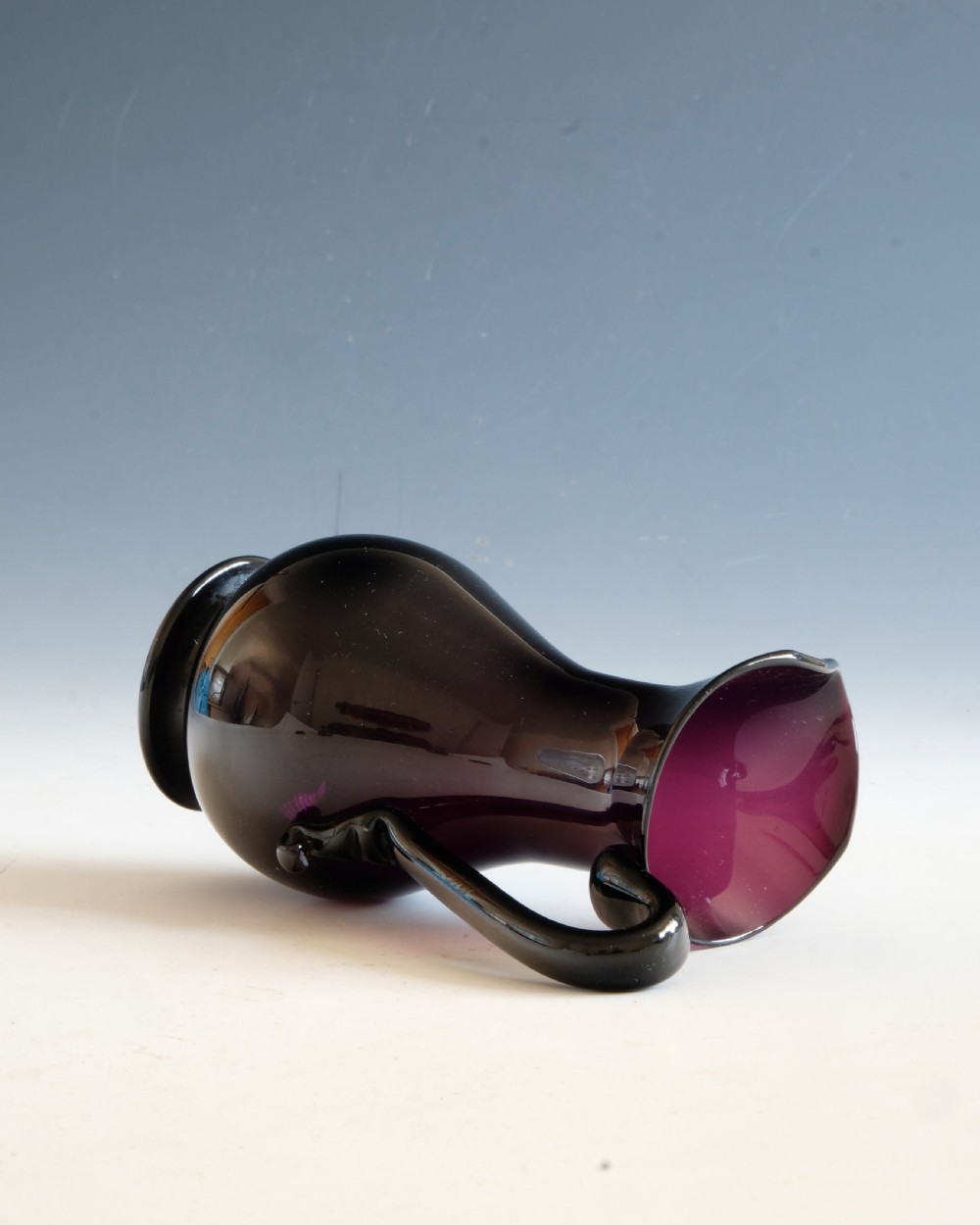 Antique glass - amethyst cream jug English c1830 View IV
