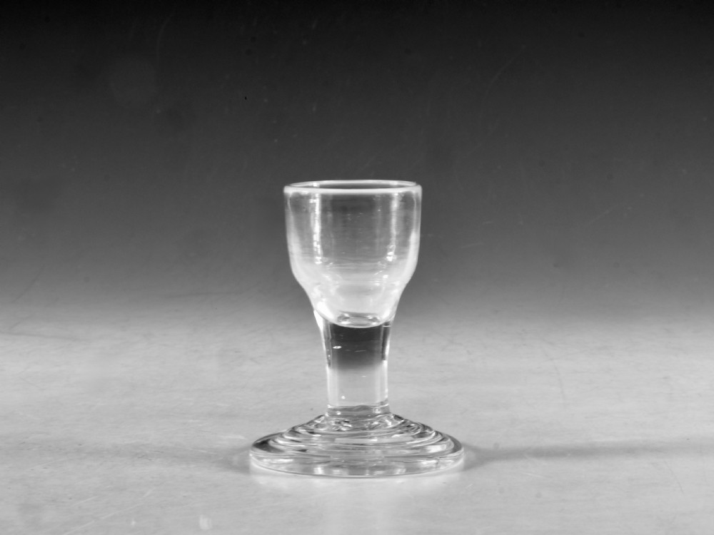 Antique glass - dram glass terraced foot English c1770