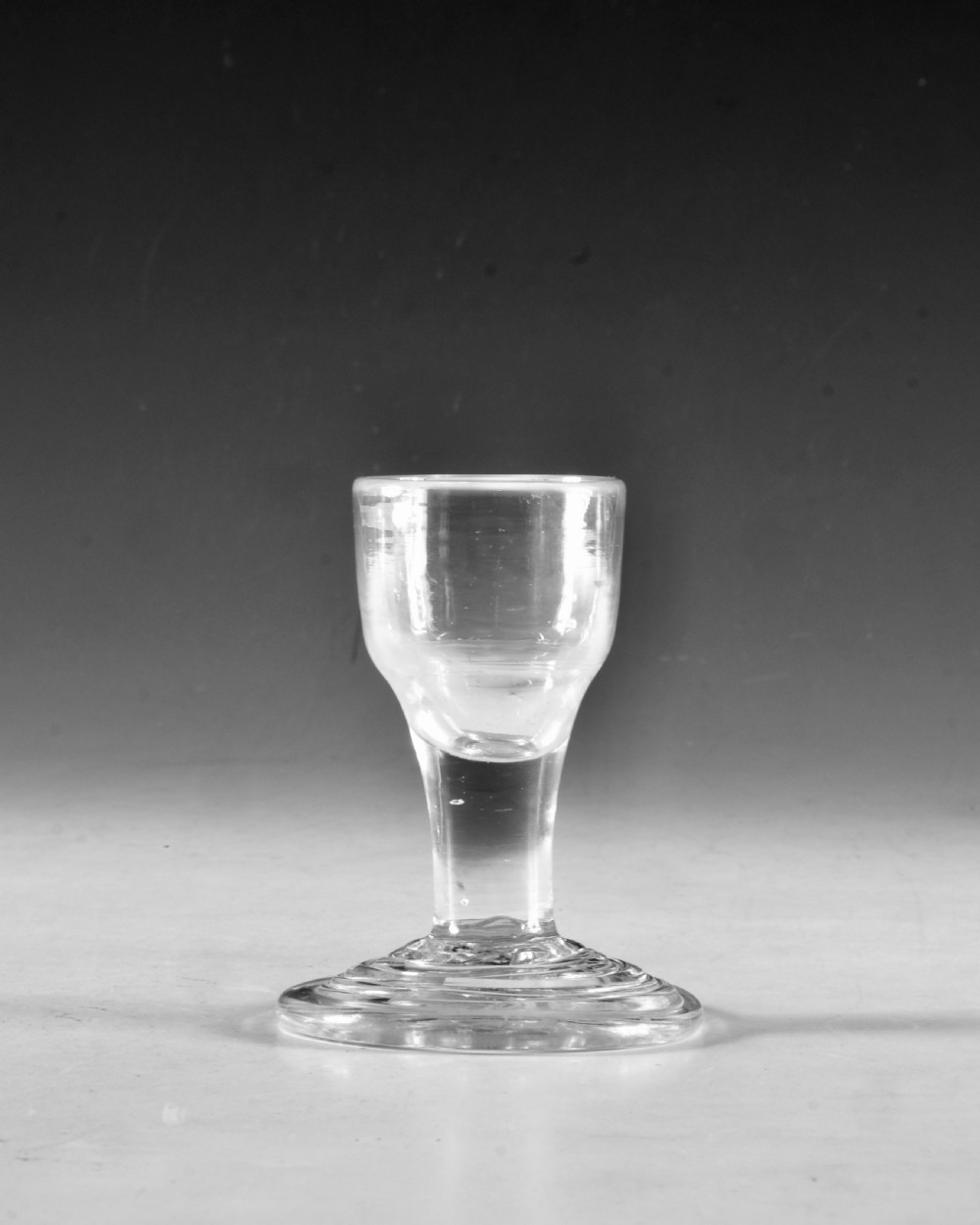 Antique glass - dram glass terraced foot English c1770 View II