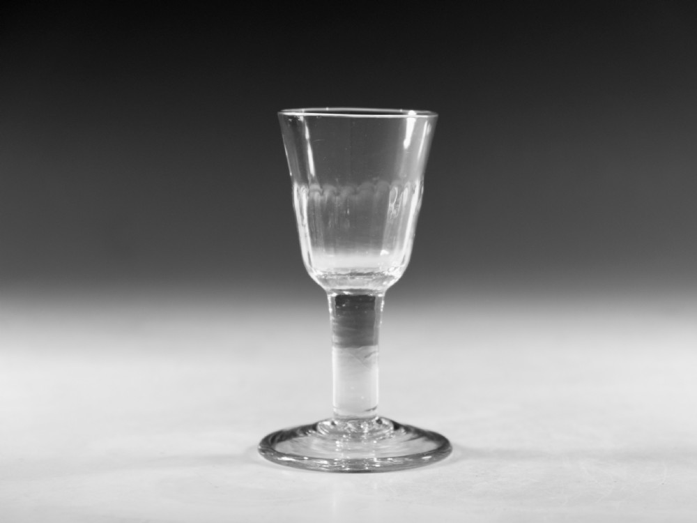 Antique glass - dram glass plain stem English c1760