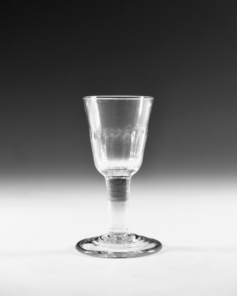 Antique glass - dram glass plain stem English c1760 View II