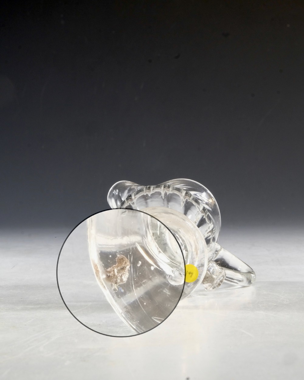 Antique glass - cream jug reticulated moulding English c1790 View II