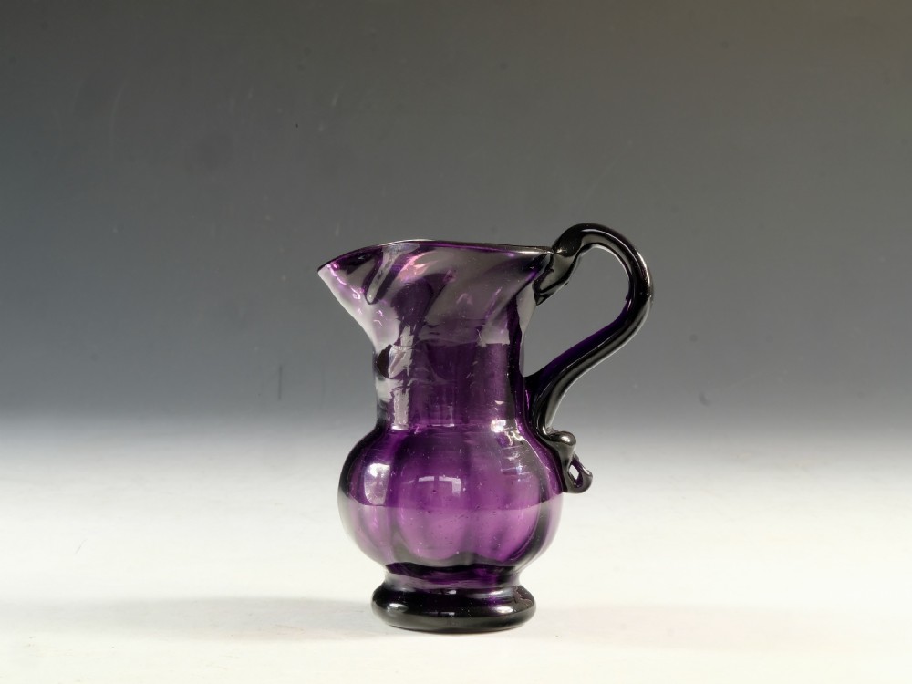 Antique glass - cream jug amethyst English c1790