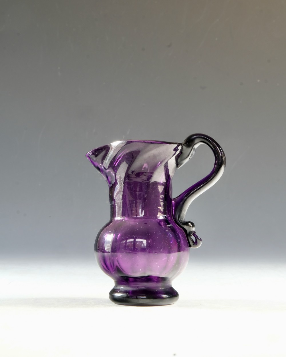 Antique glass - cream jug amethyst English c1790 View III