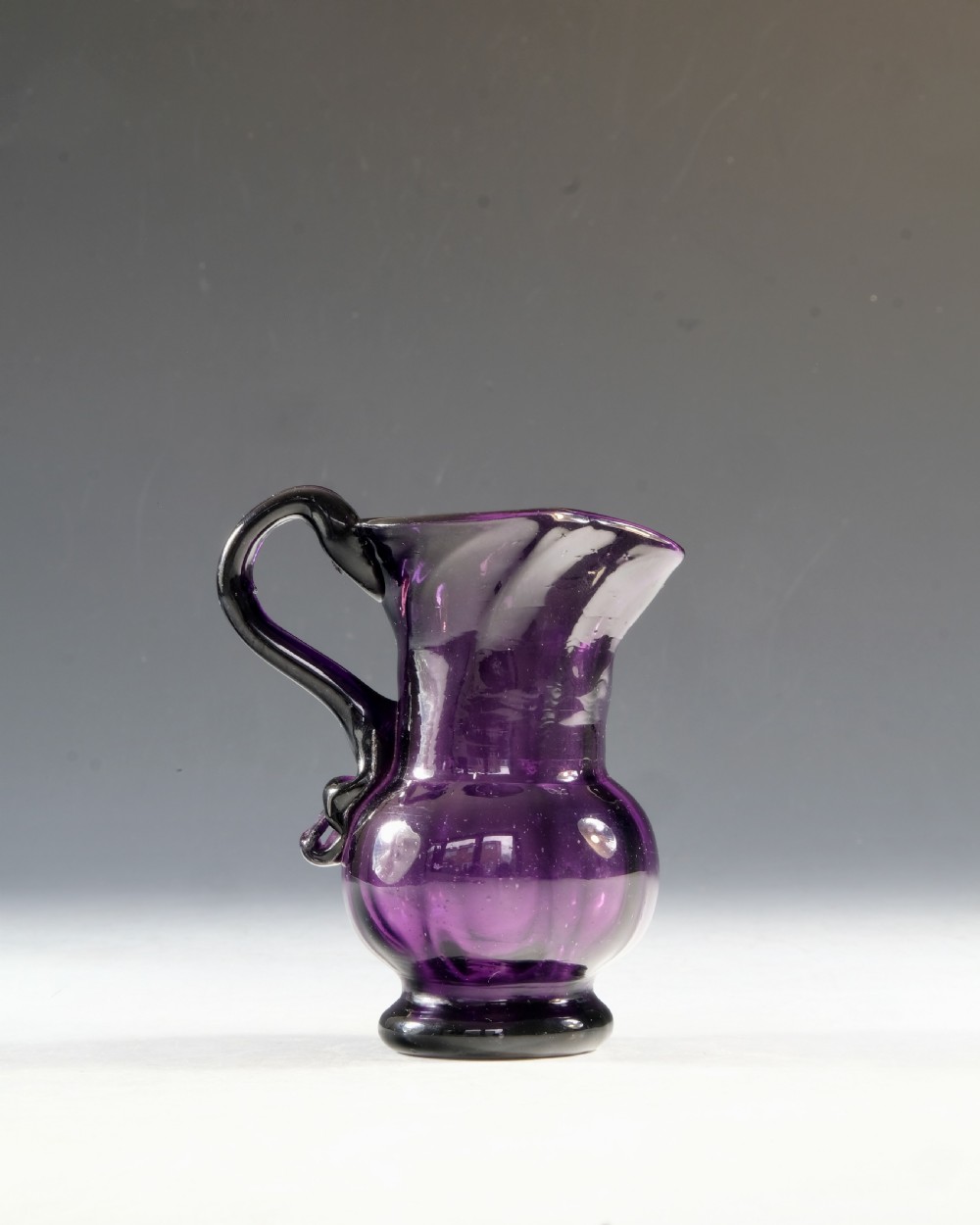 Antique glass - cream jug amethyst English c1790 View IV