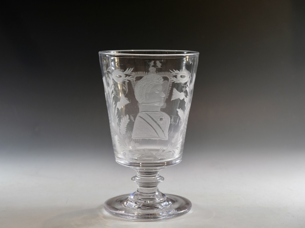 Antique glass - goblet Coronation of George IV 1821
